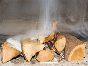 Fire wood burn in a fireplace 