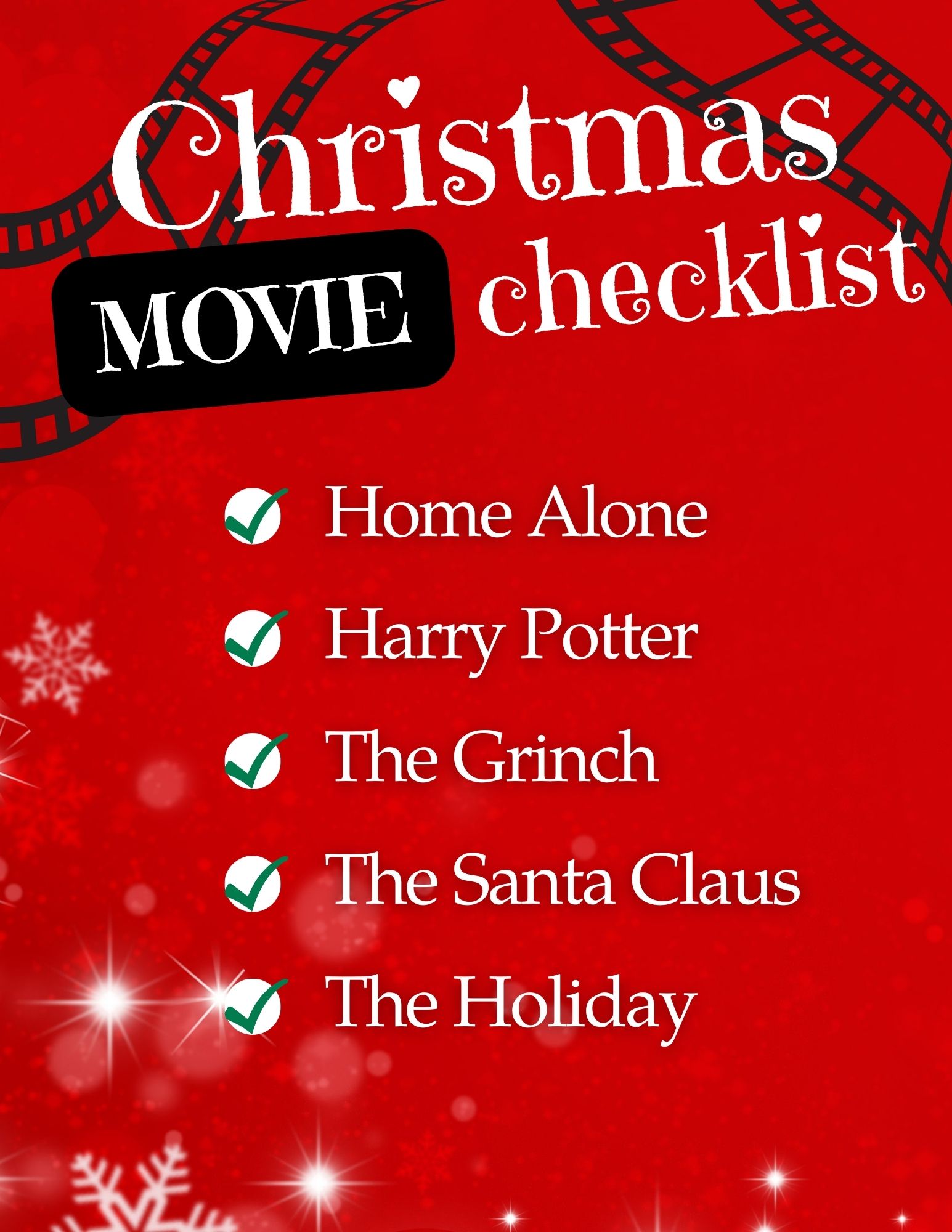 infographic with a must-watch Christmas movie list